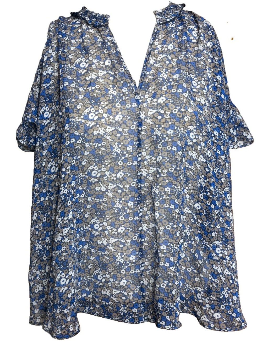 Derek Lam 10 Crosby 100% Silk Cold Shoulder Blouse